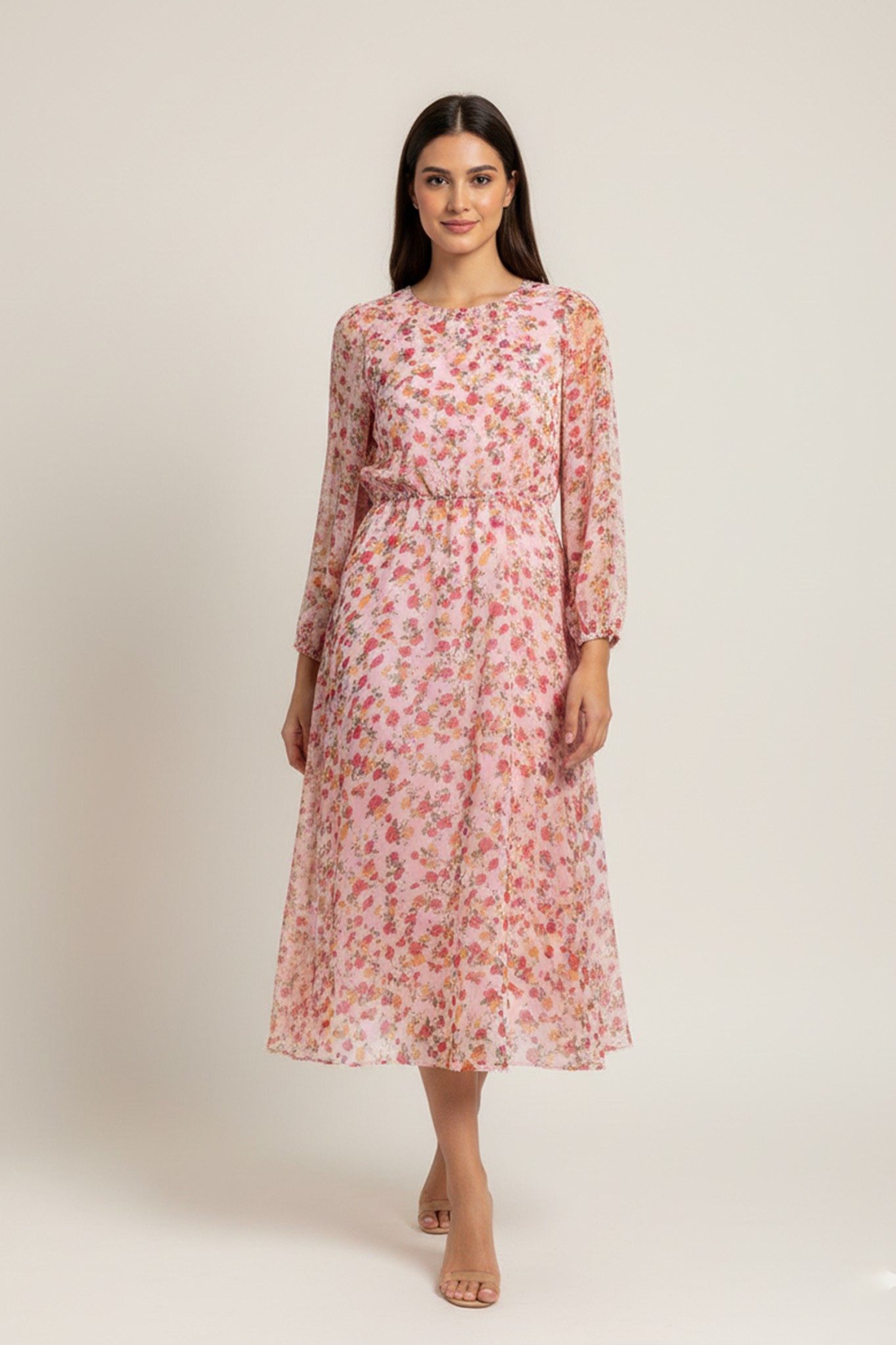 Bloom-Chiffon Long Dress